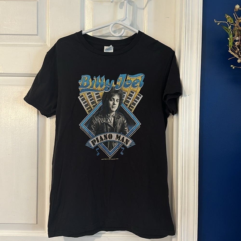 Retro Billy Joel Piano Man Vintage Lover Gift Pop Music Funny Art Unisex T-shirt - Picture 2 of 7